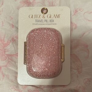 NWT Glitz & Glam Pink Rhinestone Travel Pill Box